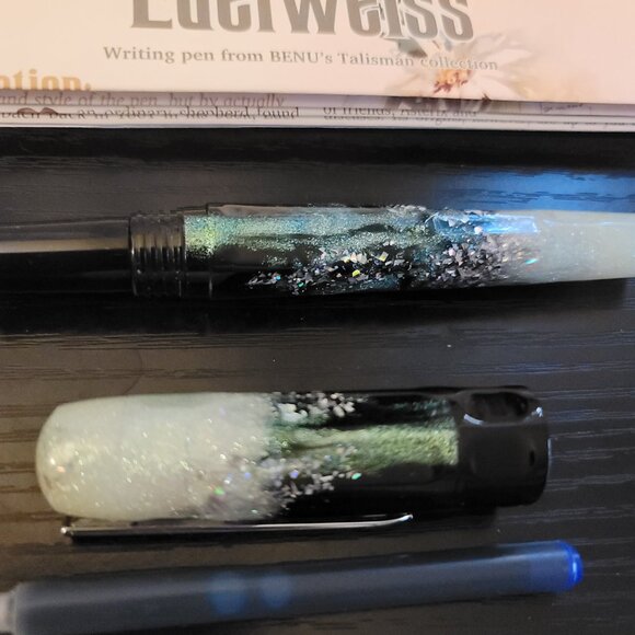 BENU Talisman Edelweiss Fountain Pen (used 4-5x) - Fine stainless steel nib - Picture 8 of 10